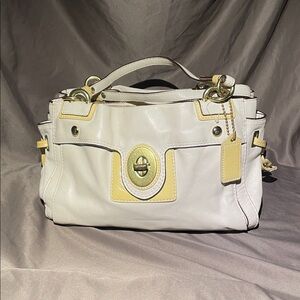 COACH Peyton Leather Carryall Shoulder Bag Beige/Tan/Cognac 14522 Vintage